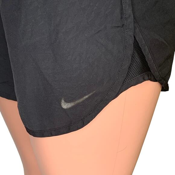 Nike Dri-Fit Short Black Elastic and Tie Waist Lining Black Hide Pockets Size M - Picture 9 of 13